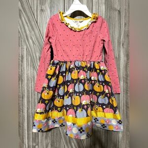 Matilda Jane Pink and Multicolor Pumpkin Dress Size 5T.